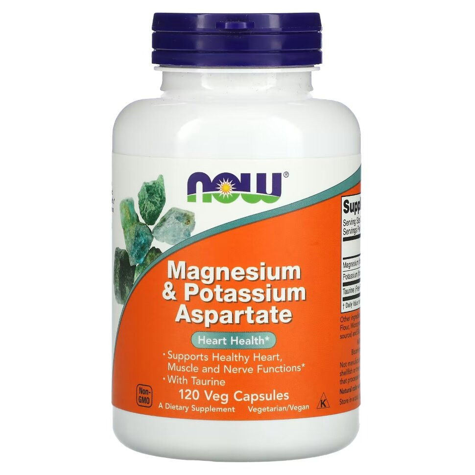 NOW Magnesium & Potassium Aspartate (120 капс.)